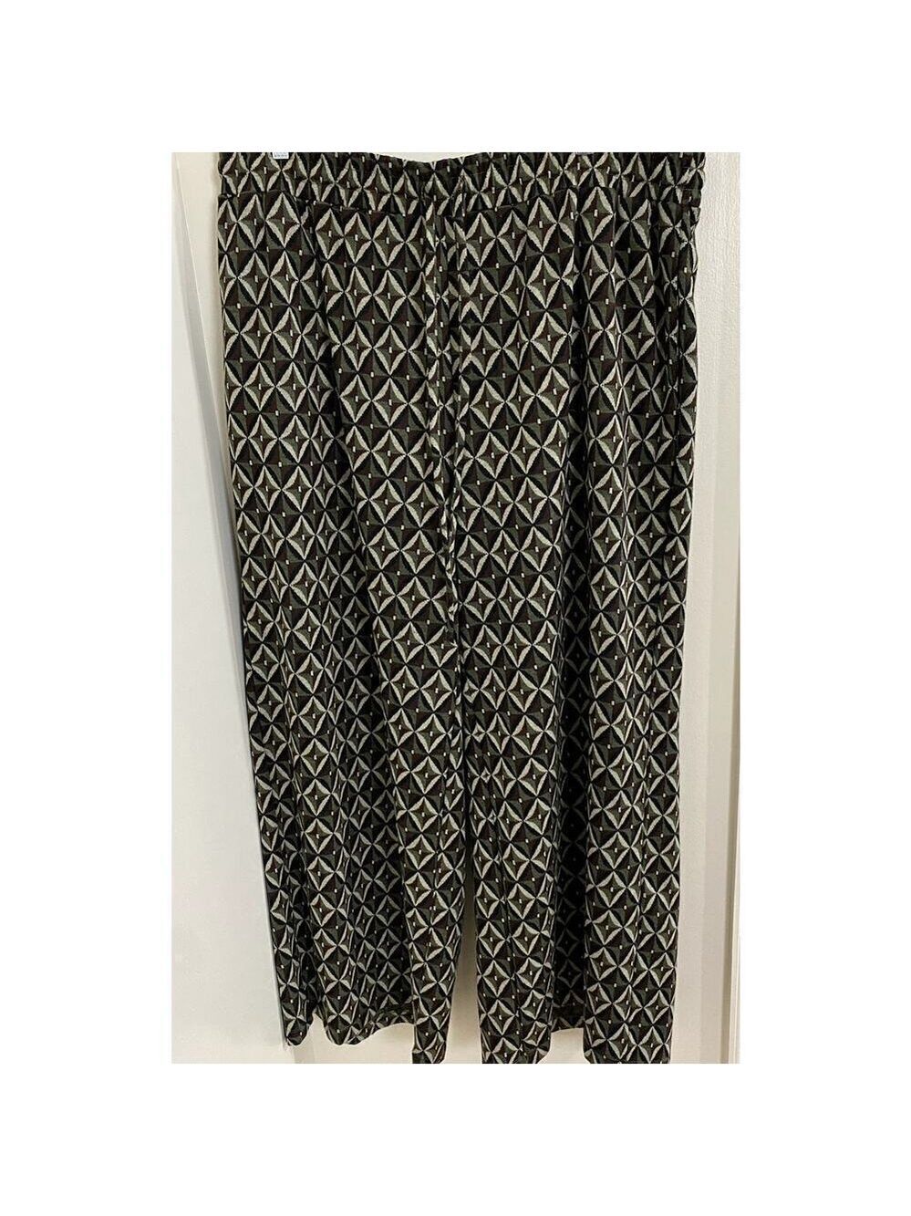 Nina Parker Olive Geo-Print Wide Leg Pants - Sz. 2X (EUC)